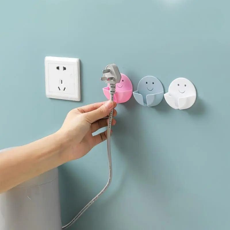 Round Smiley Plug Holder, Lovely Smiley Hook, Nail-free Hook Hanger, New Wall Storage Plug Hook, Creative Multifunction Plug Hook, Strong Traceless Hook, Power Cord Holder Storage Hook Round Smiley Plug Holder, Lovely Smiley Hook, Nail-free Hook Hanger, New Wall Storage Plug Hook, Creative Multifunction Plug Hook, Strong Traceless Hook, Power Cord Holder Storage Hook